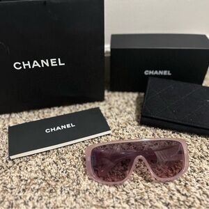 Chanel Pink Shield Sunglasses